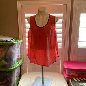 Sejour Red Tank Top with Black Trim